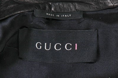 Lot 126 - A Gucci by Tom Ford black goat fur and leather coat, Autumn-Winter 2004-05
