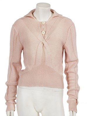 Lot 581 - A John Galliano pink knitted cotton jumper, 'Blanche DuBois' collection, Spring-Summer, 1988