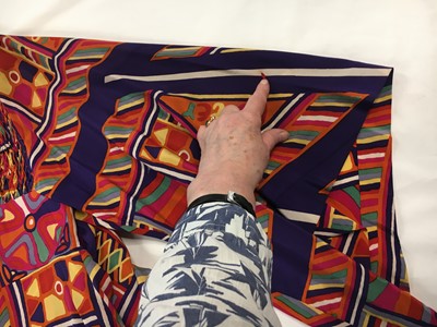 Lot 376 - A fine Thea Porter 'Samawa' printed silk satin dress, probably Autumn-Winter 1970-71