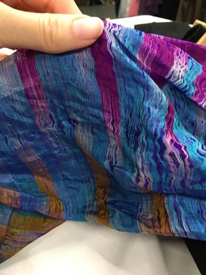 Lot 380 - A Thea Porter purple and gold silk dress, circa 1970