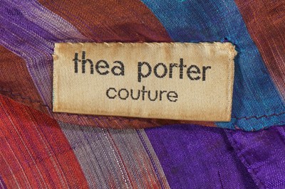 Lot 380 - A Thea Porter purple and gold silk dress, circa 1970