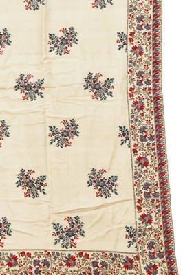 Lot 382 - A good woven square shawl, Norwich, circa 1830,...