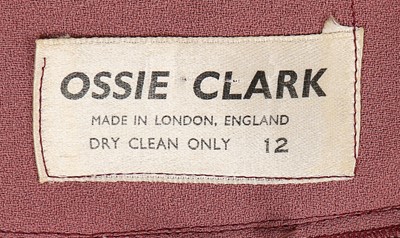 Lot 80 - An Ossie Clark mauve moss crepe dress, circa...