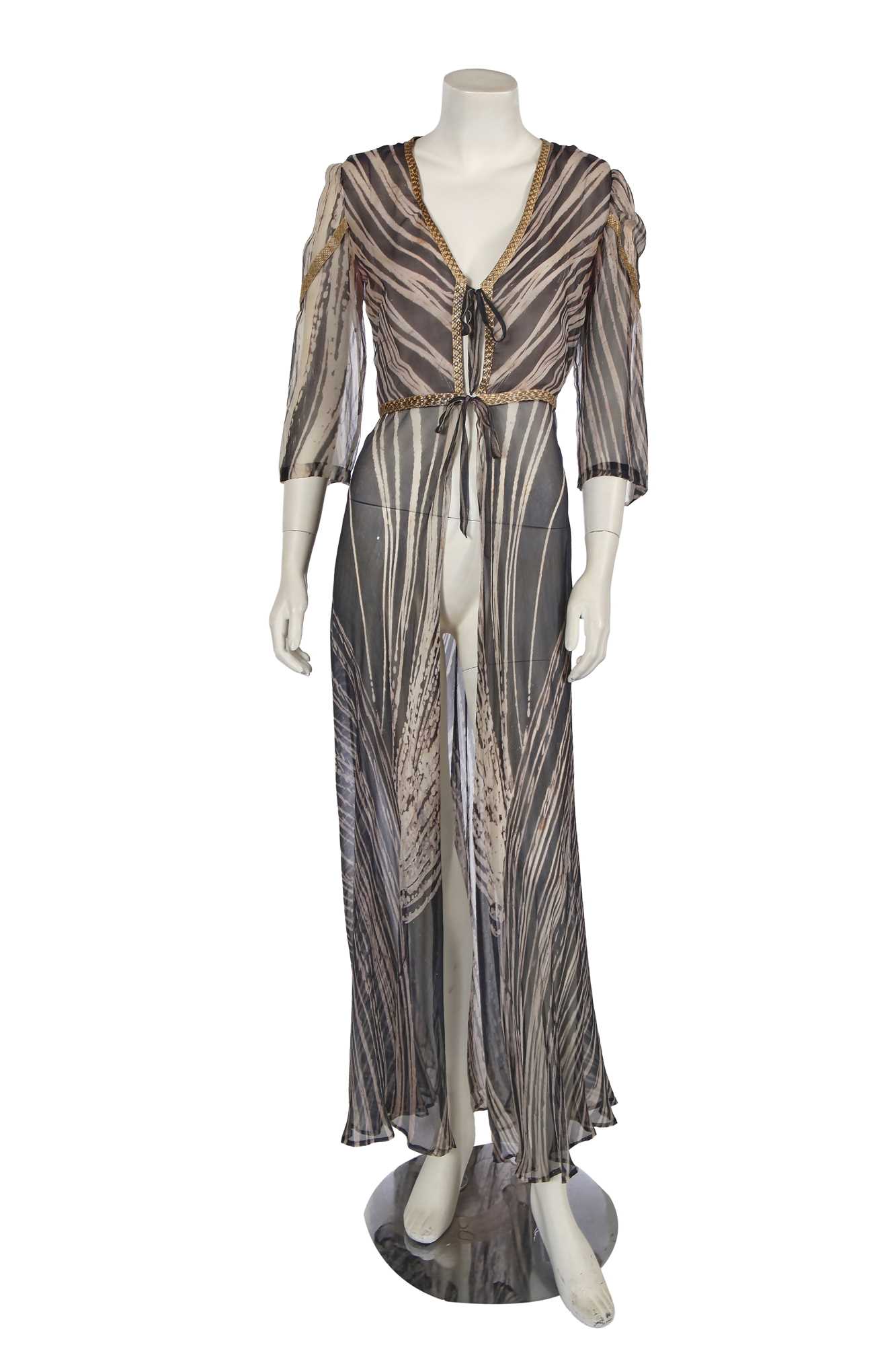 Lot 644 - A Thea Porter printed chiffon robe, early