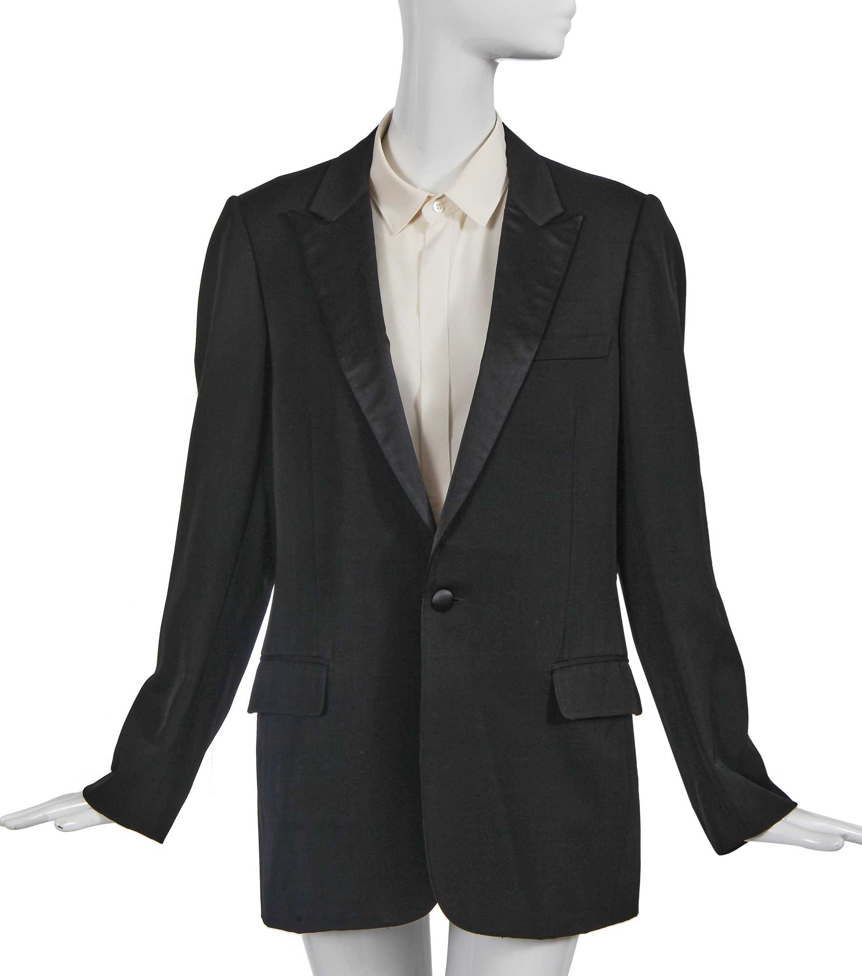 Lot 77 - Marianne Faithfull's Dior black silk tuxedo jacket, 2010s