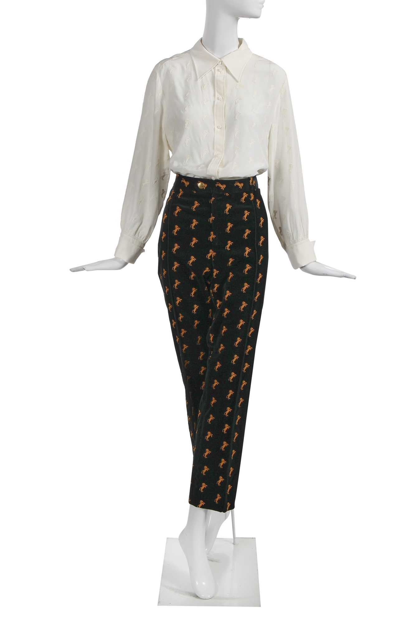 Lot 76 - Marianne Faithfull's Chloé by Natacha Ramsay-Levi pony-embroidered ensemble, Spring-Summer 2018