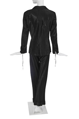 Lot 78 - Marianne Faithfull's John Galliano black satin suit, circa 2004