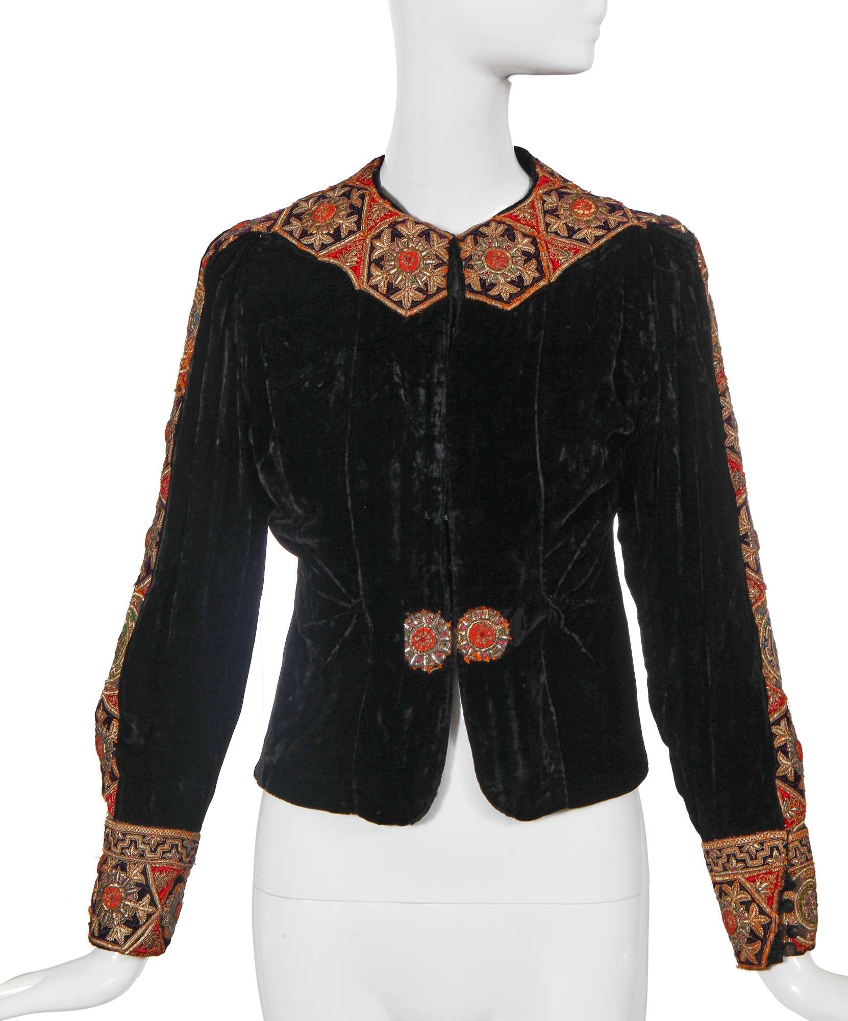 Lot 449 - A Liberty & Co. black velvet jacket, late 1930s