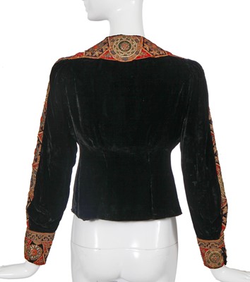 Lot 449 - A Liberty & Co. black velvet jacket, late 1930s
