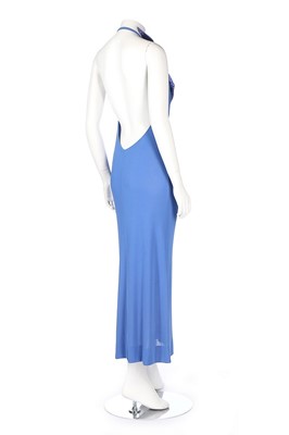 Lot 82 - A Loris Azzaro blue jersey evening gown, 1970s,...