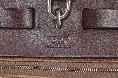 Lot 48 - An Hermès brown leather and canvas Herbag Zip 39, 2010