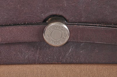Lot 48 - An Hermès brown leather and canvas Herbag Zip 39, 2010