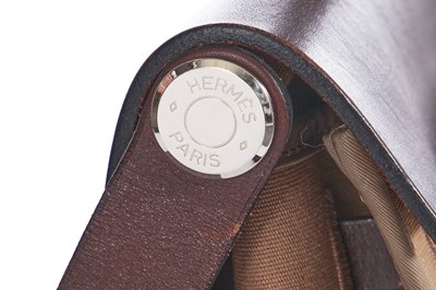 Lot 48 - An Hermès brown leather and canvas Herbag Zip 39, 2010