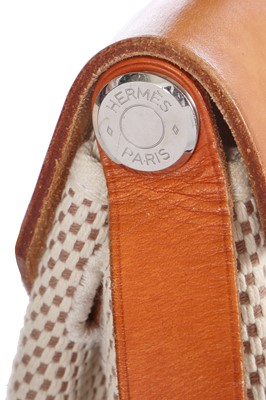 Lot 51 - An Hermès vache leather and natural toile canvas Herbag 2-in-1, 2003