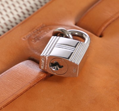 Lot 51 - An Hermès vache leather and natural toile canvas Herbag 2-in-1, 2003