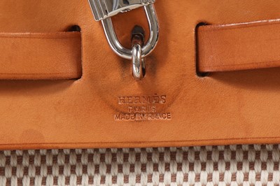 Lot 51 - An Hermès vache leather and natural toile canvas Herbag 2-in-1, 2003