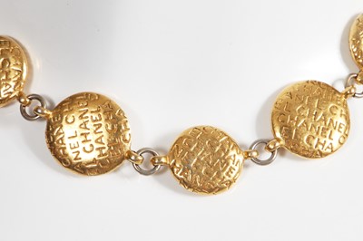 Lot 33 - A Chanel gold-tone coin necklace, circa 1990