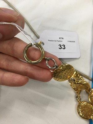 Lot 33 - A Chanel gold-tone coin necklace, circa 1990
