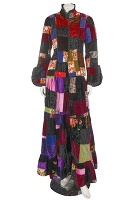 Lot 661 - A Catherine Buckley velvet patchwork ensemble, circa 1970