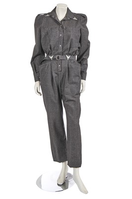 Lot 626 - A Thierry Mugler grey wool jumpsuit, late 1970s