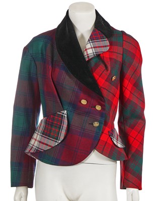 Lot 495 - A Vivienne Westwood 'Windy Bettina' asymmetrical tartan jacket, 'Storm in a Teacup' collection, Autumn-Winter 1996-97