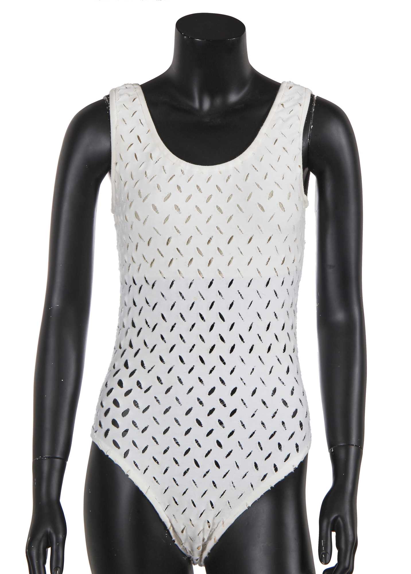 Lot 532 - A Vivienne Westwood white polycotton bodysuit, 'Cut, Slash & Pull' collection, Spring-Summer 1991