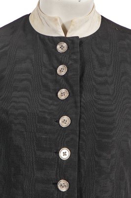 Lot 700 - A Mary Quant black moiré pantsuit, circa 1966