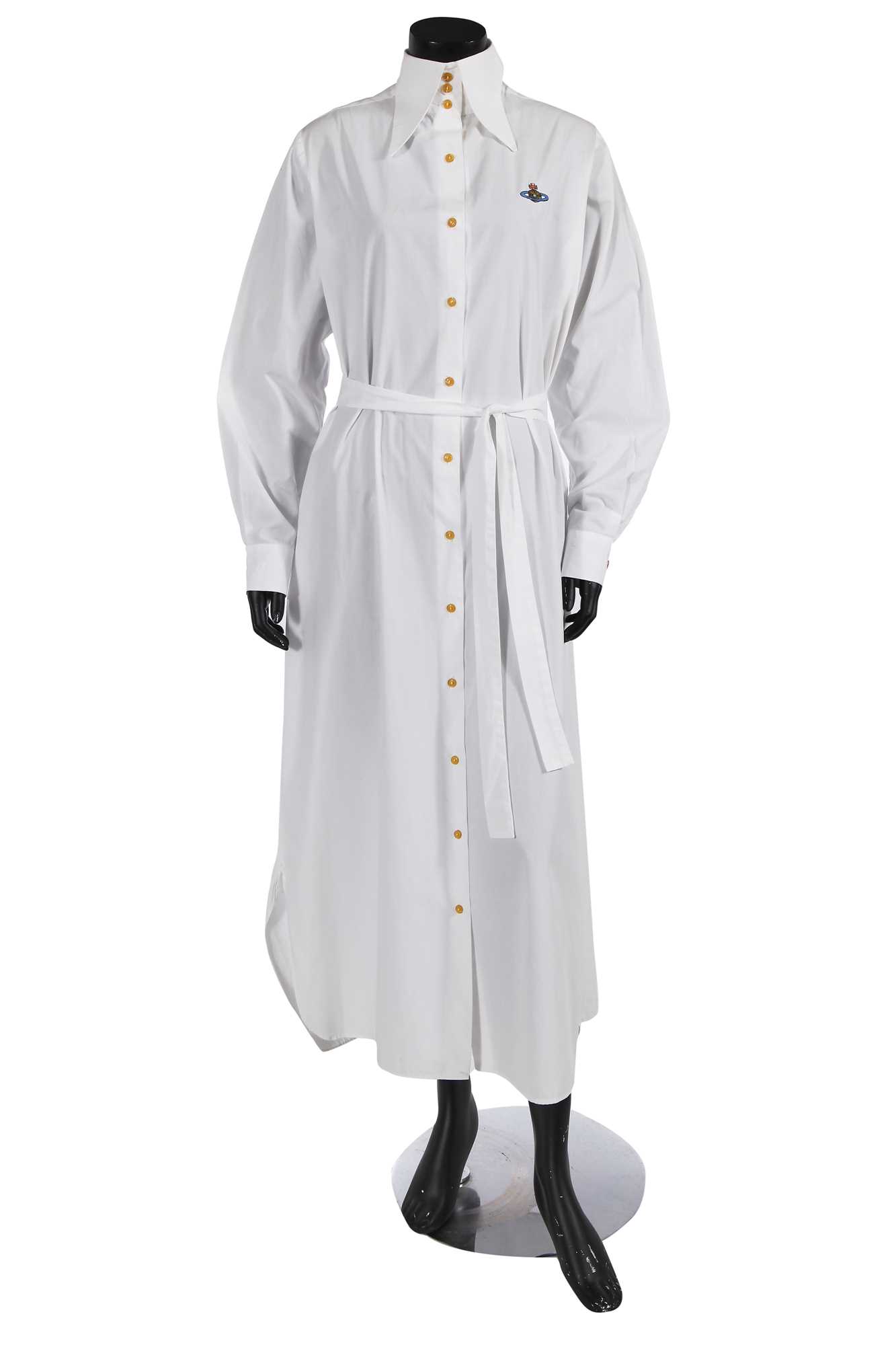 Lot 503 - A Vivienne Westwood white poplin shirt dress, 1990s