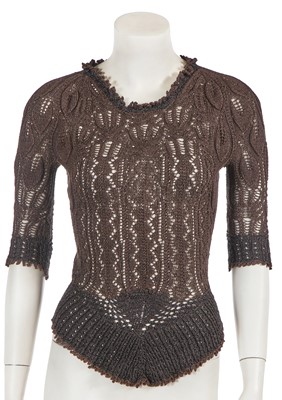 Lot 501 - A Vivienne Westwood brown knitted bodice, 'Cafe Society' collection, Spring-Summer 1994