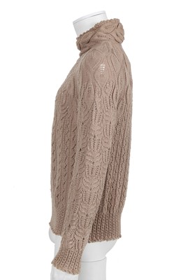 Lot 78 - A Vivienne Westwood men's beige knitted 'Cafe Society' style sweater, late 1990s