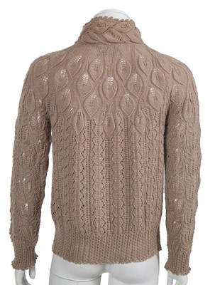 Lot 78 - A Vivienne Westwood men's beige knitted 'Cafe Society' style sweater, late 1990s