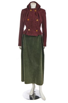 Lot 512 - A Vivienne Westwood burgundy tweed jacket, 1990s