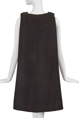 Lot 412 - A Madame Grès mink-lined brown wool tabard, circa 1963