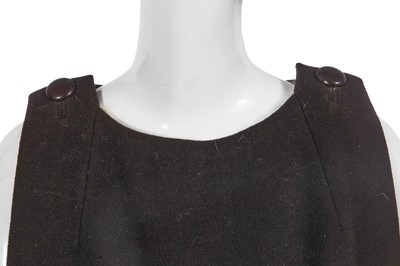 Lot 412 - A Madame Grès mink-lined brown wool tabard, circa 1963