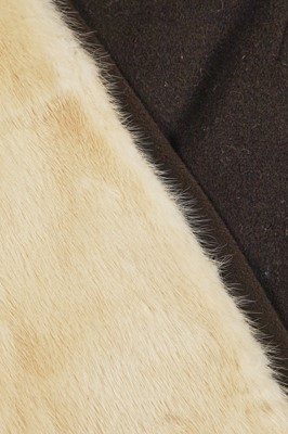 Lot 412 - A Madame Grès mink-lined brown wool tabard, circa 1963