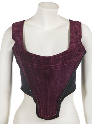Lot 533 - A Vivienne Westwood purple velvet and jersey corset, circa 1991
