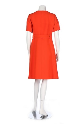 Lot 178 - A Courrèges orange wool dress, early 1970s,...
