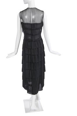 Lot 36 - A Gabrielle Chanel haute couture black silk mousseline cocktail dress, circa 1967