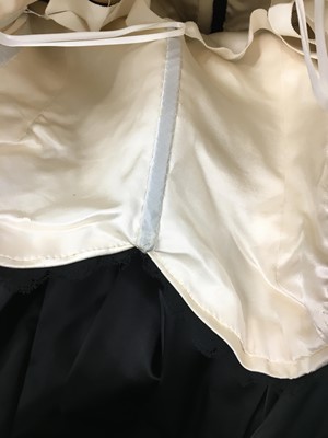 Lot 437 - A Hardy Amies black Chantilly lace and silk satin ballgown, circa 1956