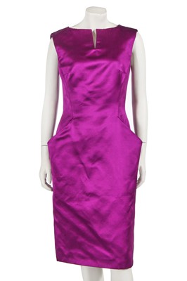 Lot 375 - An Alexander McQueen purple satin cocktail dress, commercial collection 2007