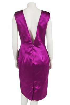 Lot 375 - An Alexander McQueen purple silk duchesse satin cocktail dress, commercial collection 2007