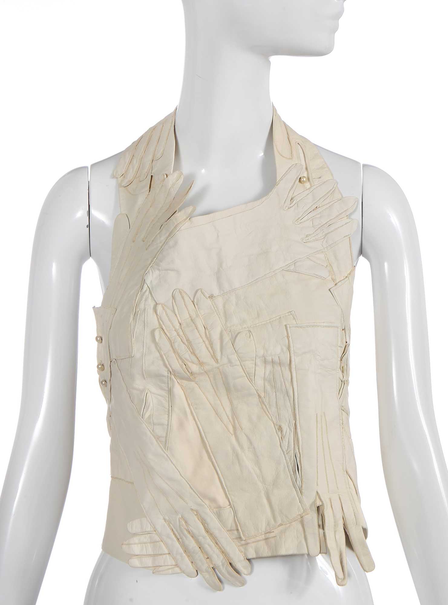 Lot 156 - A fine Maison Martin Margiela artisanal leather glove top, Spring-Summer 2001