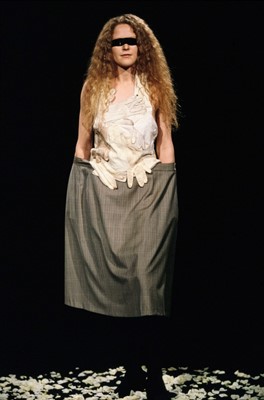Lot 156 - A fine Maison Martin Margiela artisanal leather glove top, Spring-Summer 2001