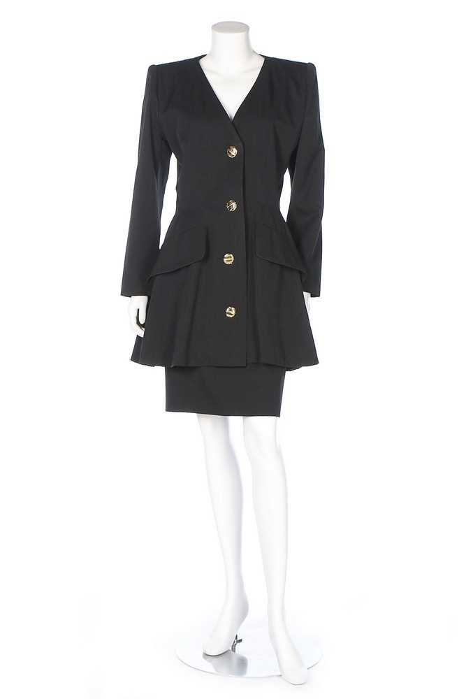 Lot 22 - A Givenchy couture black wool and satin faced...
