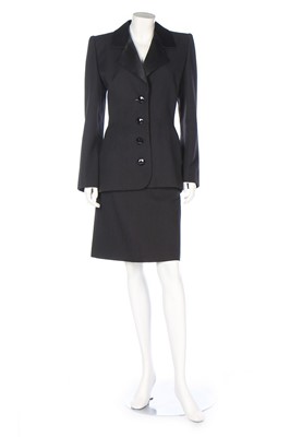 Lot 22 - A Givenchy couture black wool and satin faced...