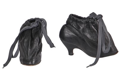 Lot 352 - A pair of Vivienne Westwood black leather 'sack' boots, 2000s
