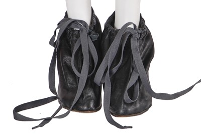 Lot 352 - A pair of Vivienne Westwood black leather 'sack' boots, 2000s