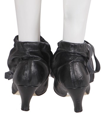 Lot 352 - A pair of Vivienne Westwood black leather 'sack' boots, 2000s