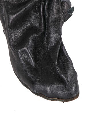 Lot 352 - A pair of Vivienne Westwood black leather 'sack' boots, 2000s