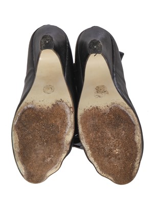 Lot 352 - A pair of Vivienne Westwood black leather 'sack' boots, 2000s